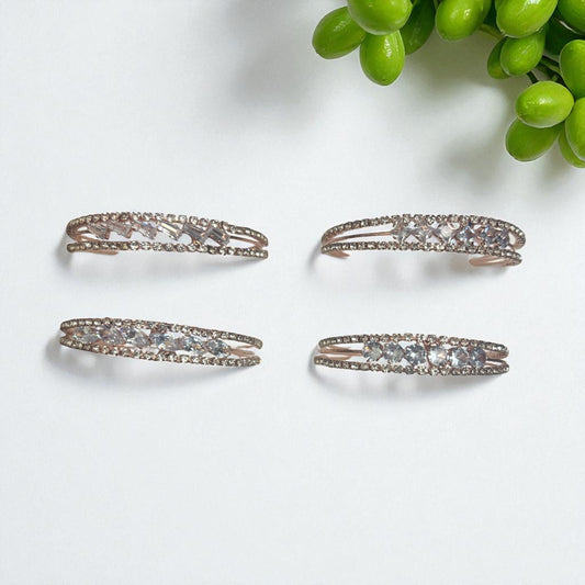 Luxury Rose Gold Finish AD Stone Free Size Bracelet