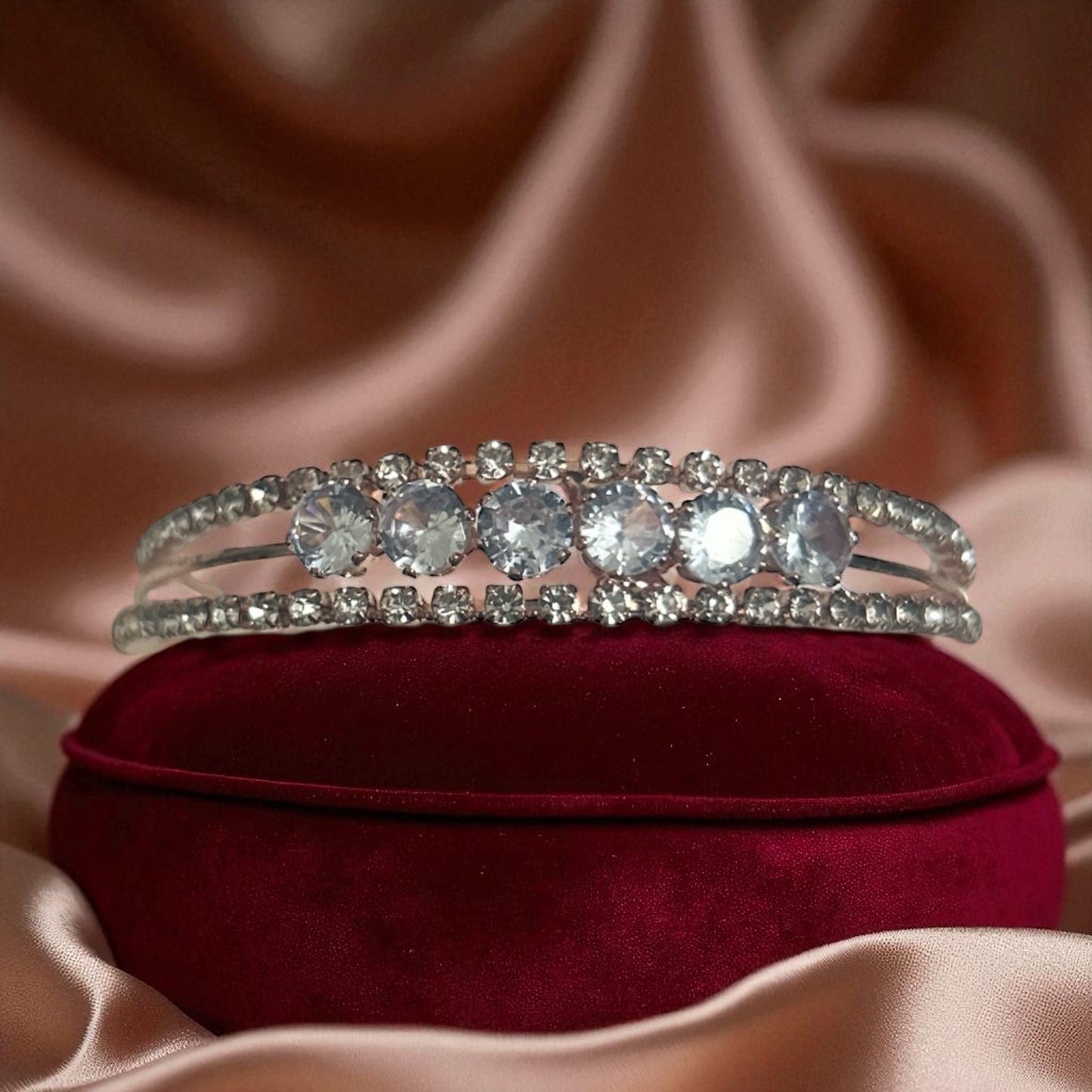 Luxury Rose Gold Finish AD Stone Free Size Bracelet