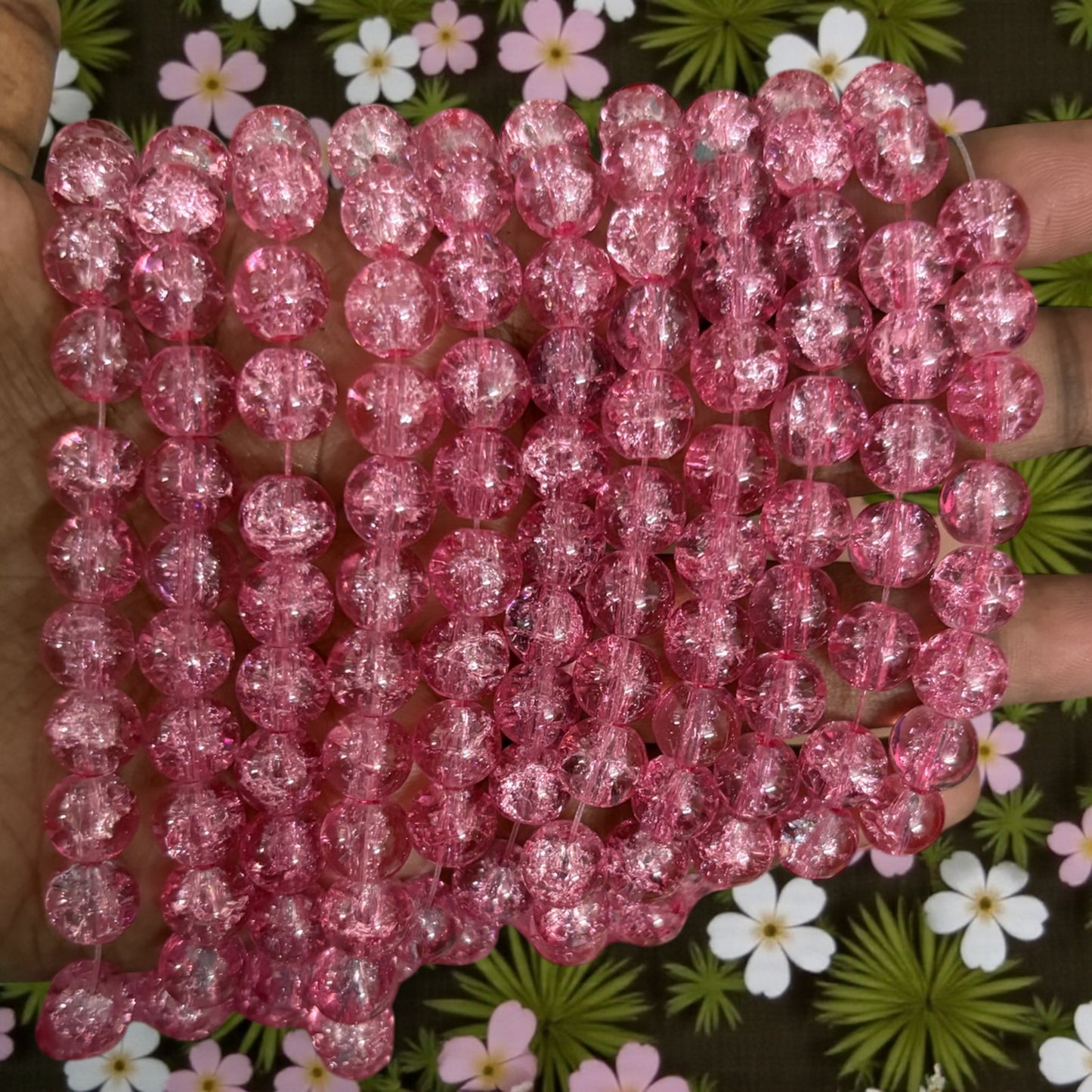 Crackle Beads 8mm - Onion pink
