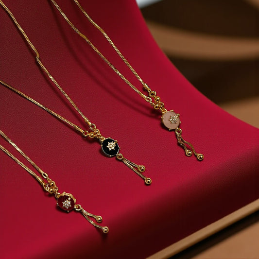 Luxury Gold Plated Oval Stone Necklace