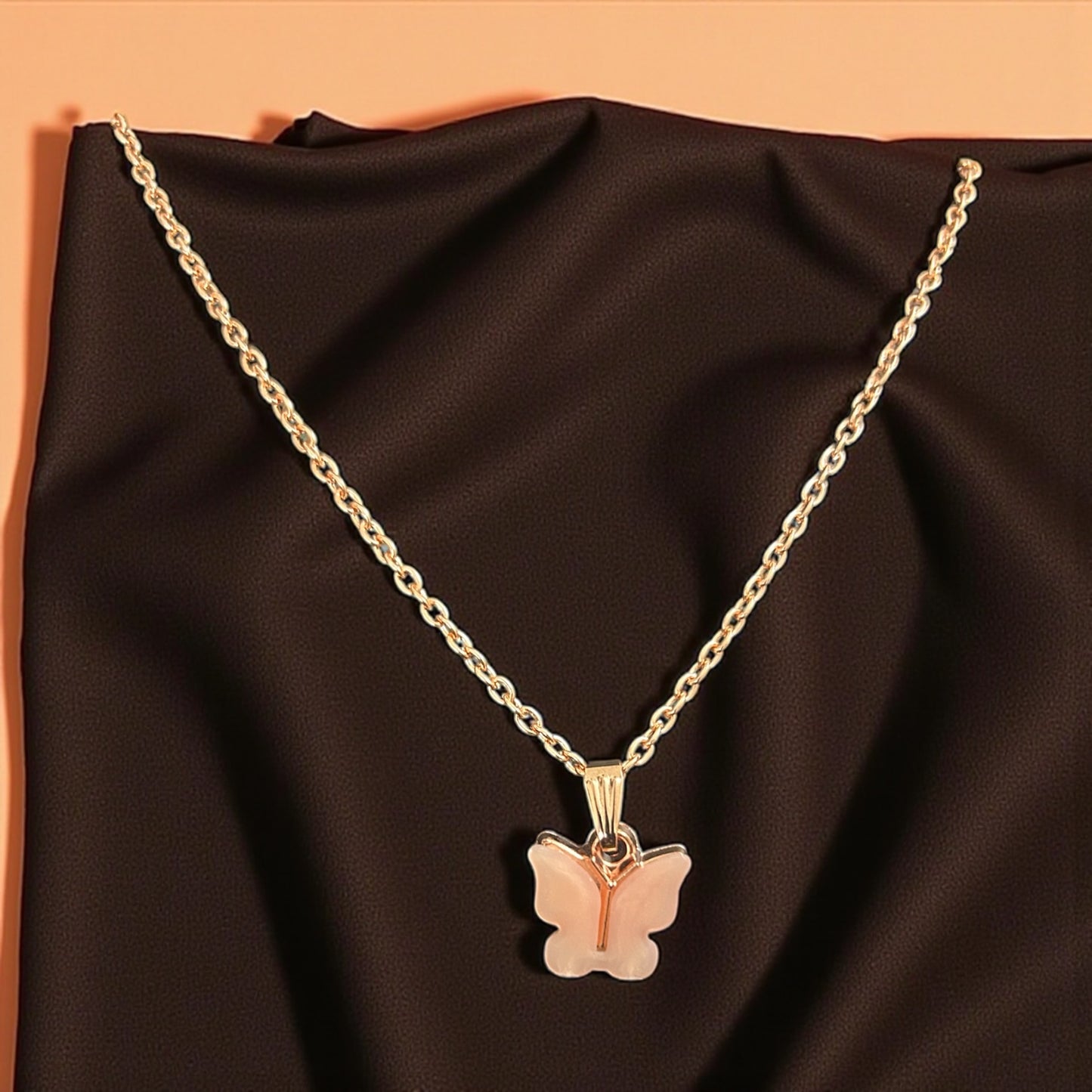 Luxury Gold Plated Jelly Butterfly Necklace