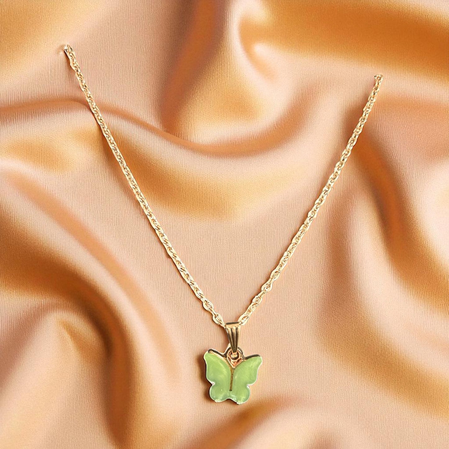 Luxury Gold Plated Jelly Butterfly Necklace