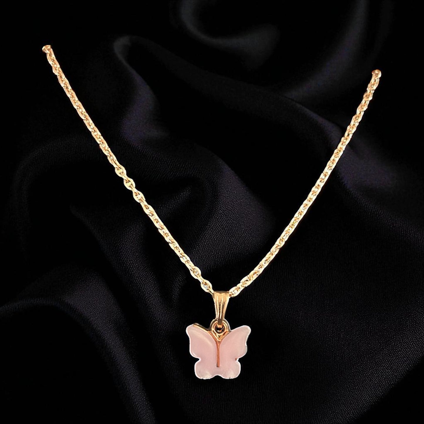 Luxury Gold Plated Jelly Butterfly Necklace