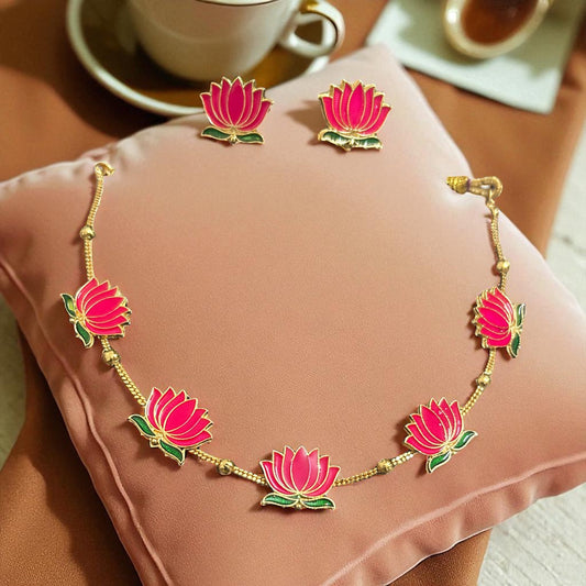 Lotus Necklace and Earring Set (Type 1)