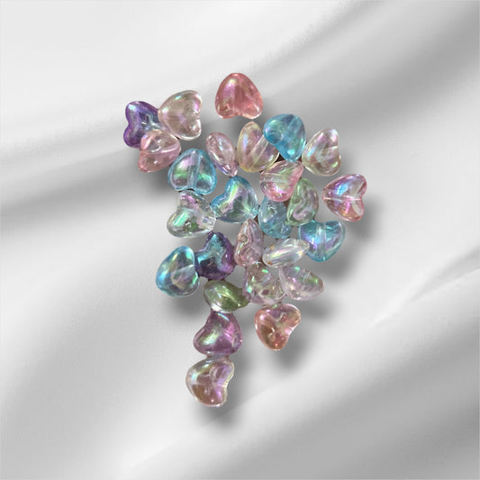 Acrylic Pastel Shade Heart Beads (10gms)