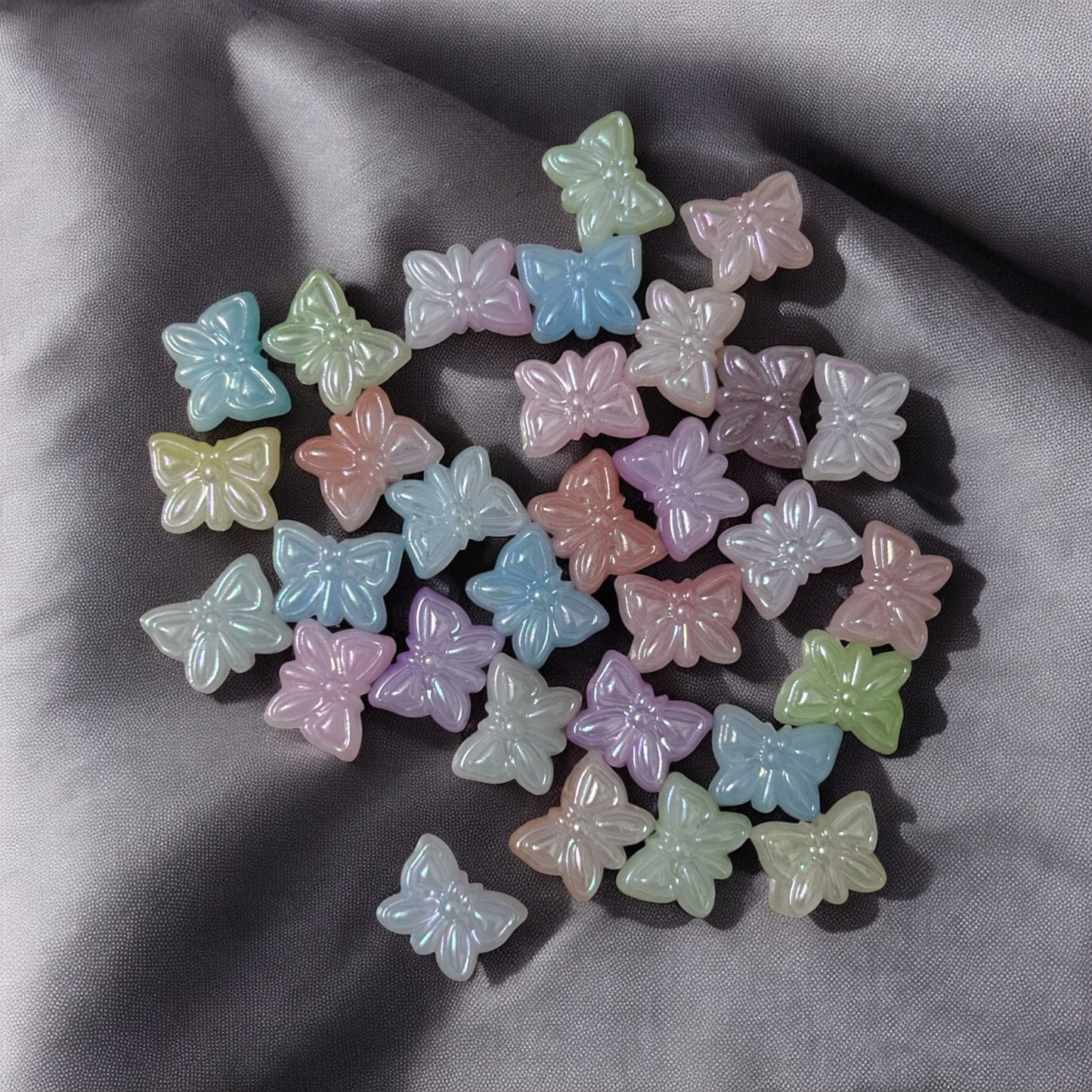 Acrylic Pastel Theme Butterfly Beads (10gms)