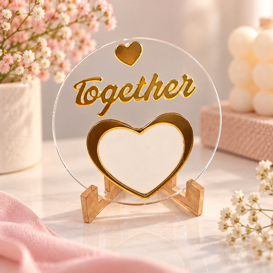 Customized Thumbprint Heart with Stand – Together ❤️