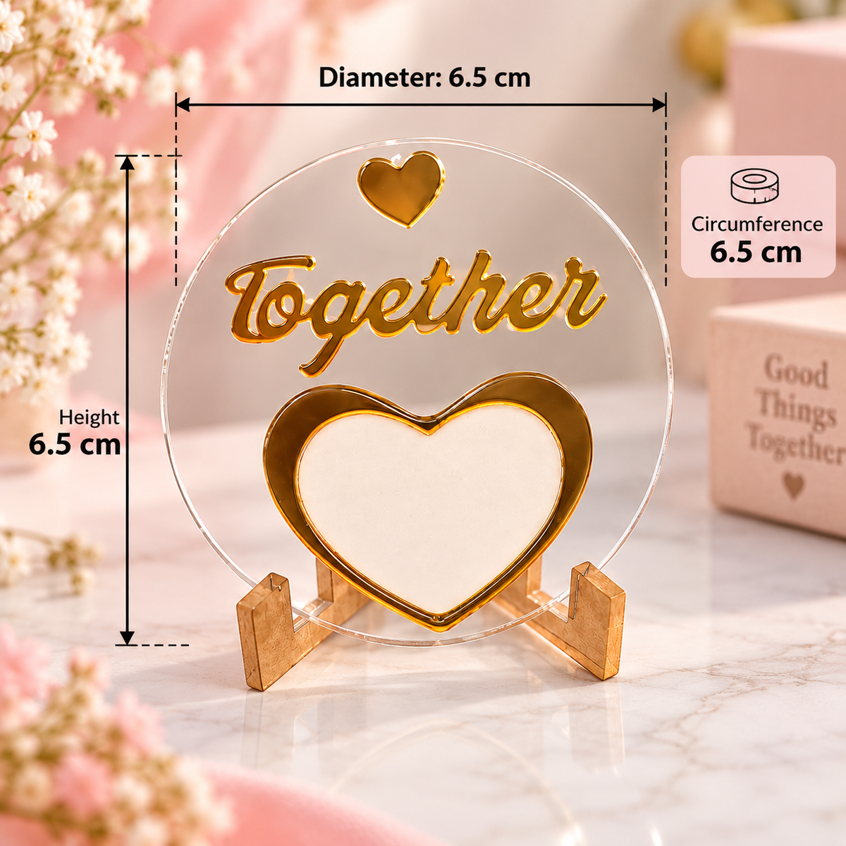 Customized Thumbprint Heart with Stand – Together ❤️