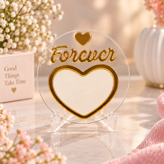 Customized Thumbprint Heart with Stand – Forever ❤️