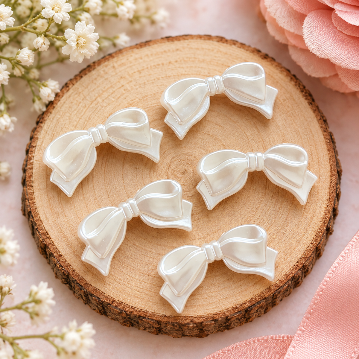 Acrylic Large Bow Charm - Pack of 5pcs