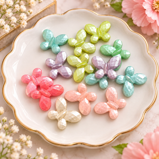 Multicolor Acrylic Pastel Theme Butterfly (Pack of 10gms) - Type 2
