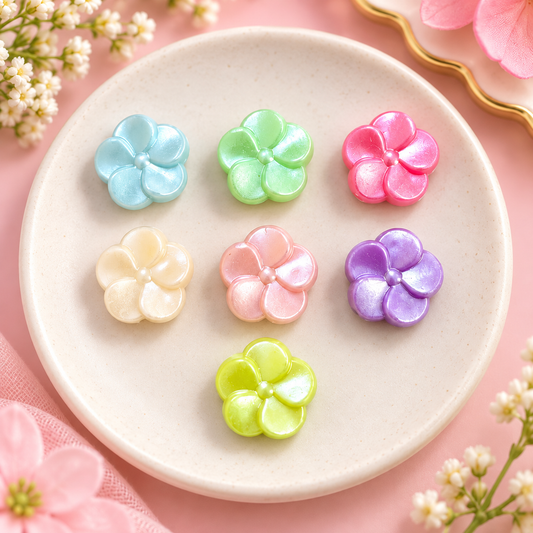 Multicolor Acrylic Flower Beads (Pack of 10gms)