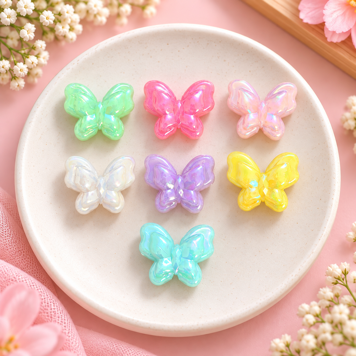 Multicolor Acrylic Pastel Theme Butterfly (Pack of 10gms)