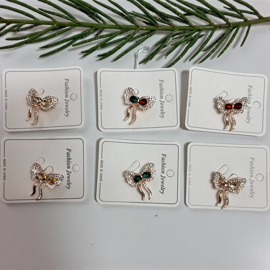Premium Bow with Stone type Saree Pin - Pack of 6 Pcs (Type 2)