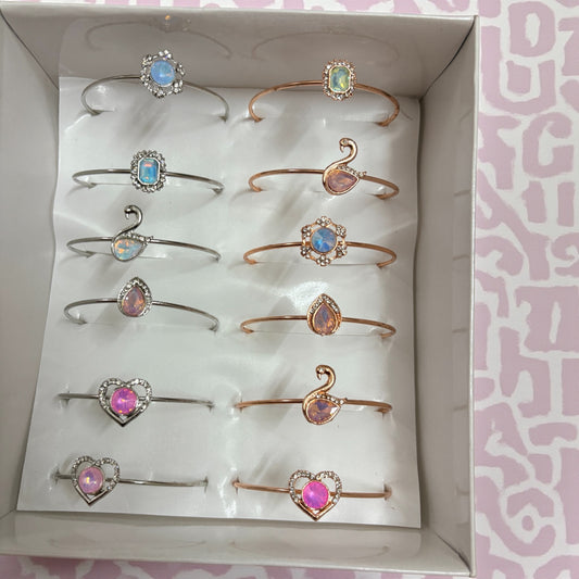 Korean Stone Fancy Bracelet Type 1 - (Pack of 12 Pcs)