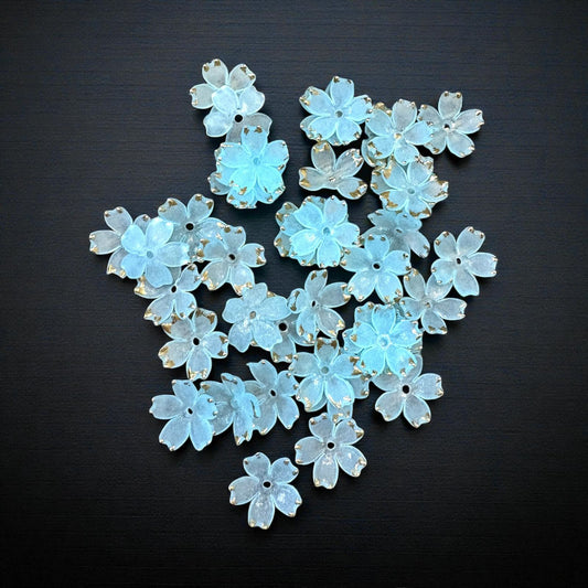 Matte Finish Acrylic Five Petals Sun Flower (10 gms) - Sky Blue