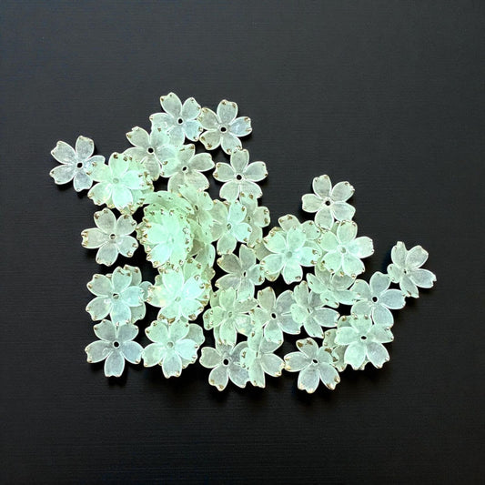 Matte Finish Acrylic Five Petals Sun Flower (10 gms) - Green