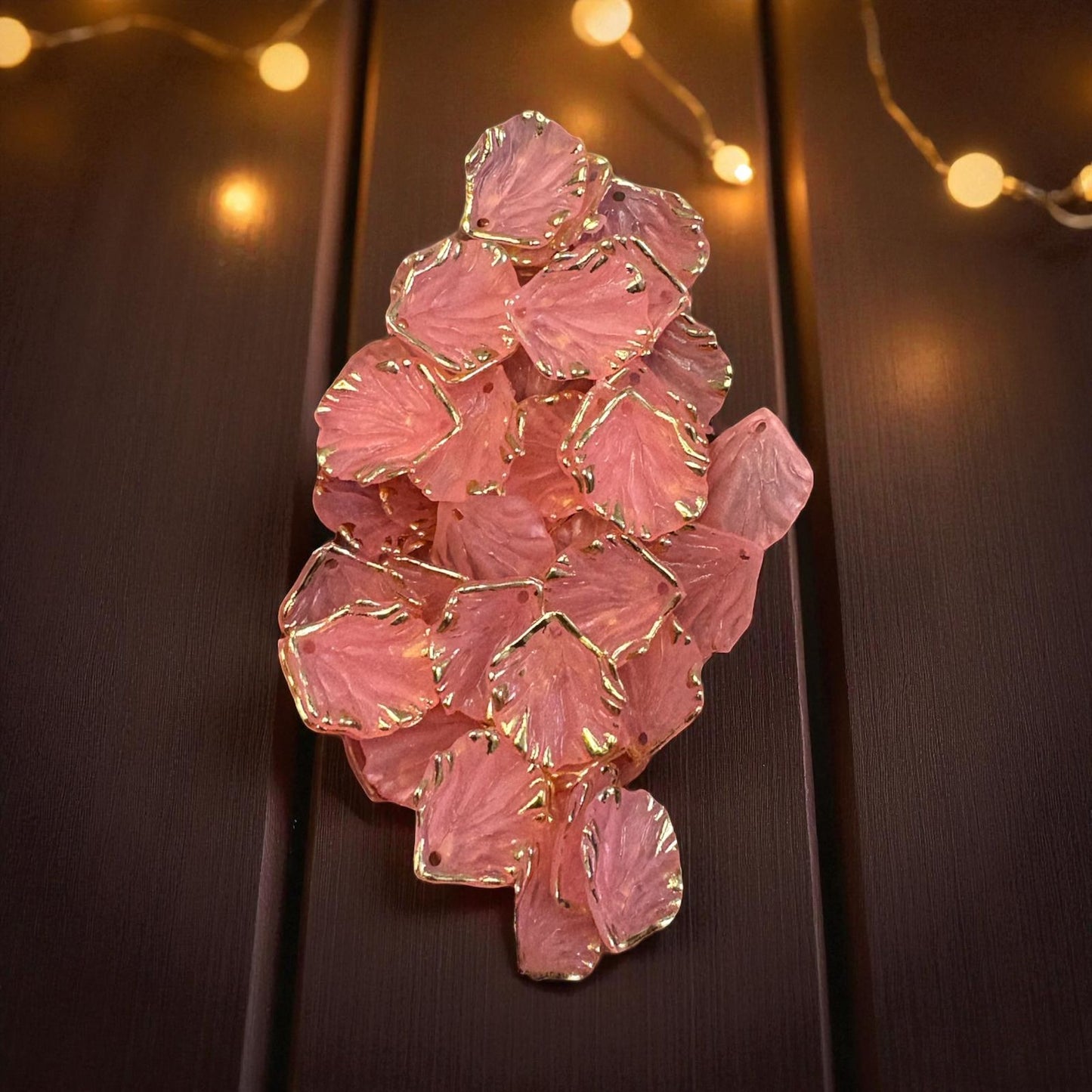 Matte Finish Multicolor Acrylic Leaf with Gold Line (10gms)