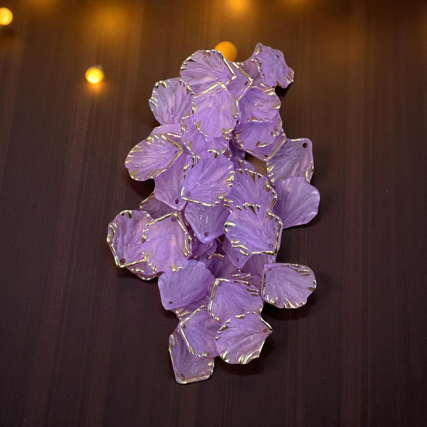 Matte Finish Multicolor Acrylic Leaf with Gold Line (10gms)