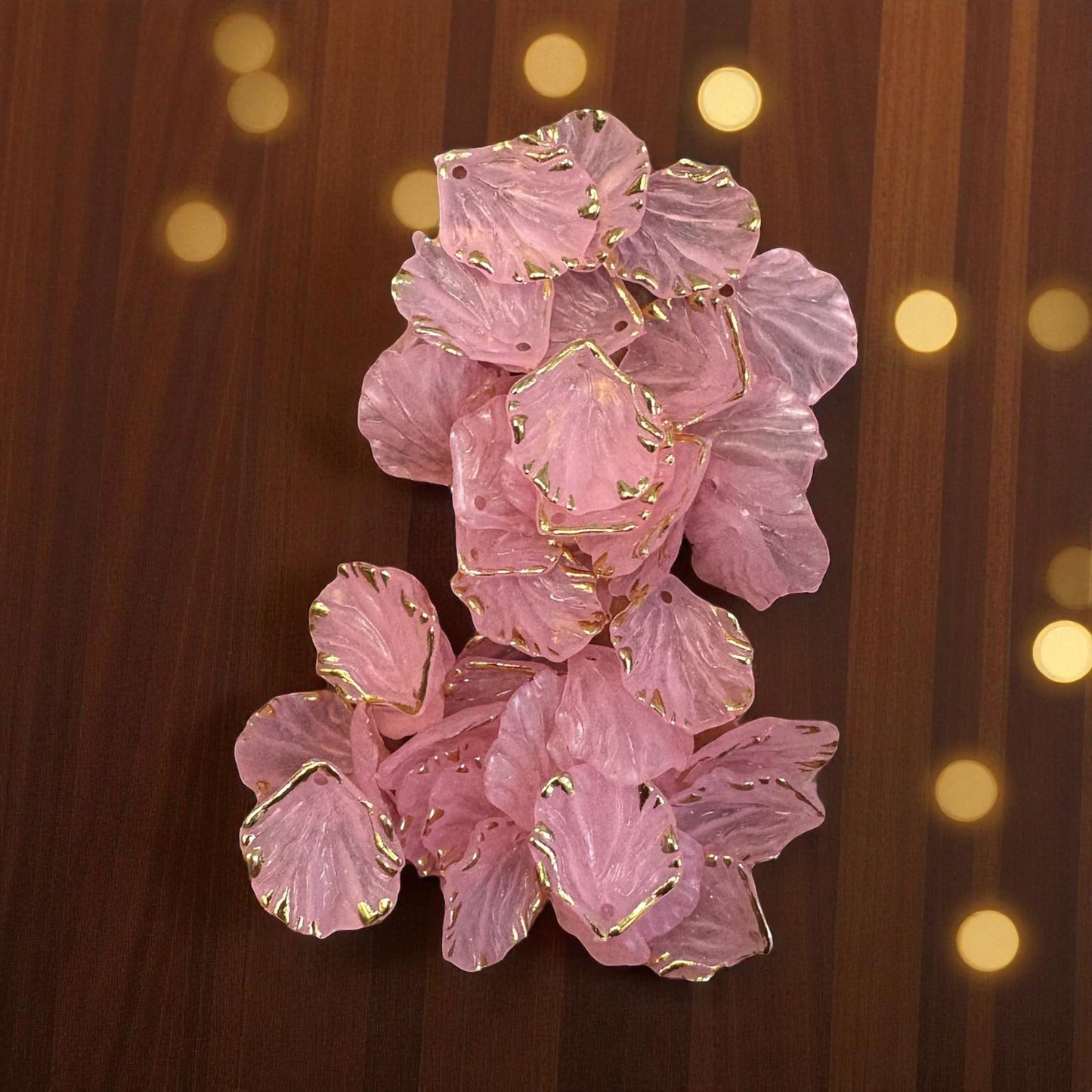 Matte Finish Multicolor Acrylic Leaf with Gold Line (10gms)