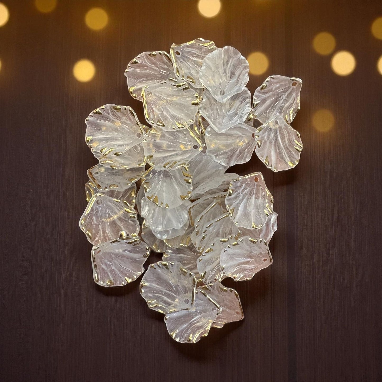 Matte Finish Multicolor Acrylic Leaf with Gold Line (10gms)