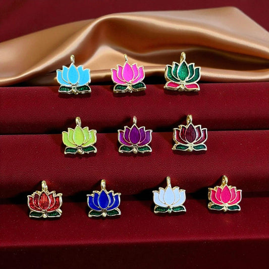 Multicolor Lotus Pendant with Loop