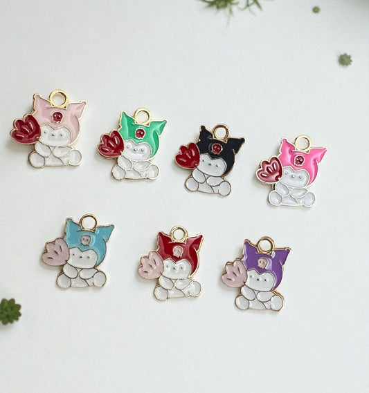 Multicolor Sitting Kuromi Charms (Mixed Pack of 10pcs)