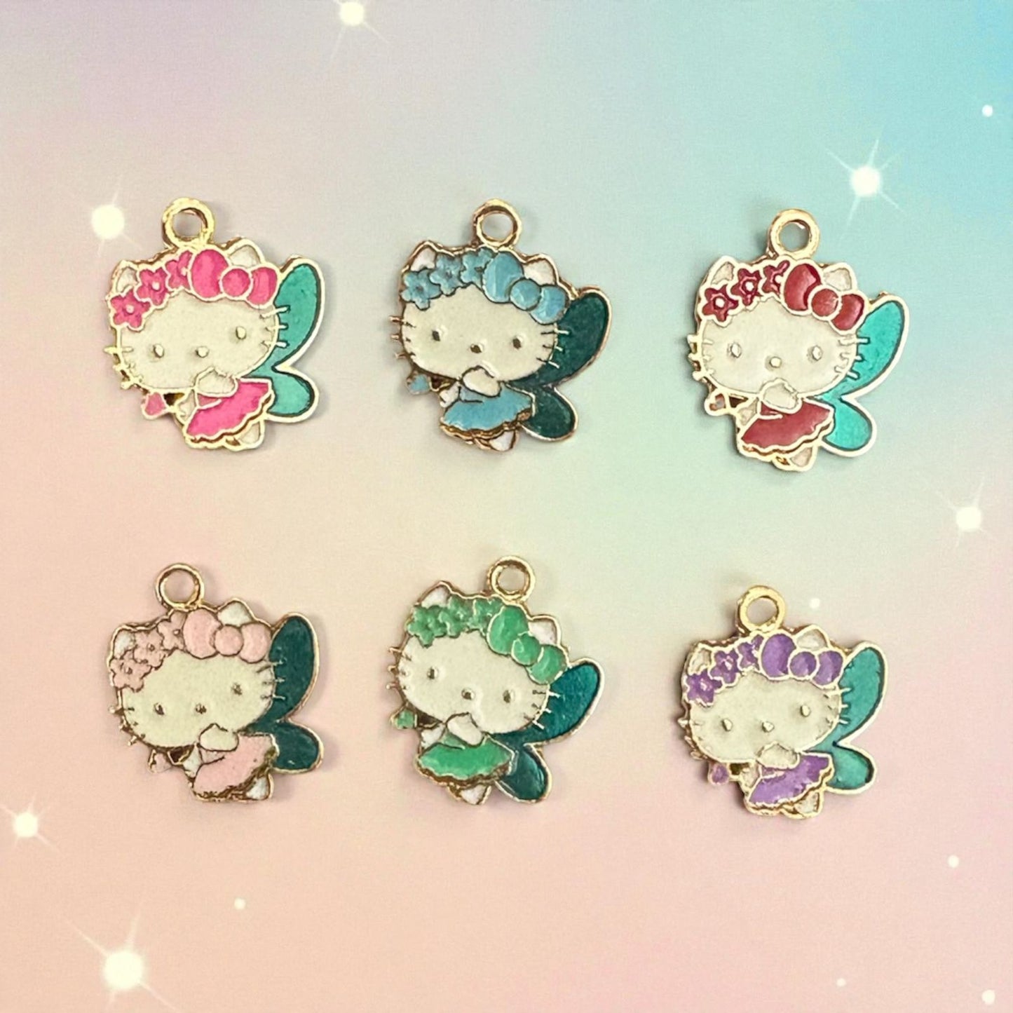 Flying Kitty with Butterfly Charm