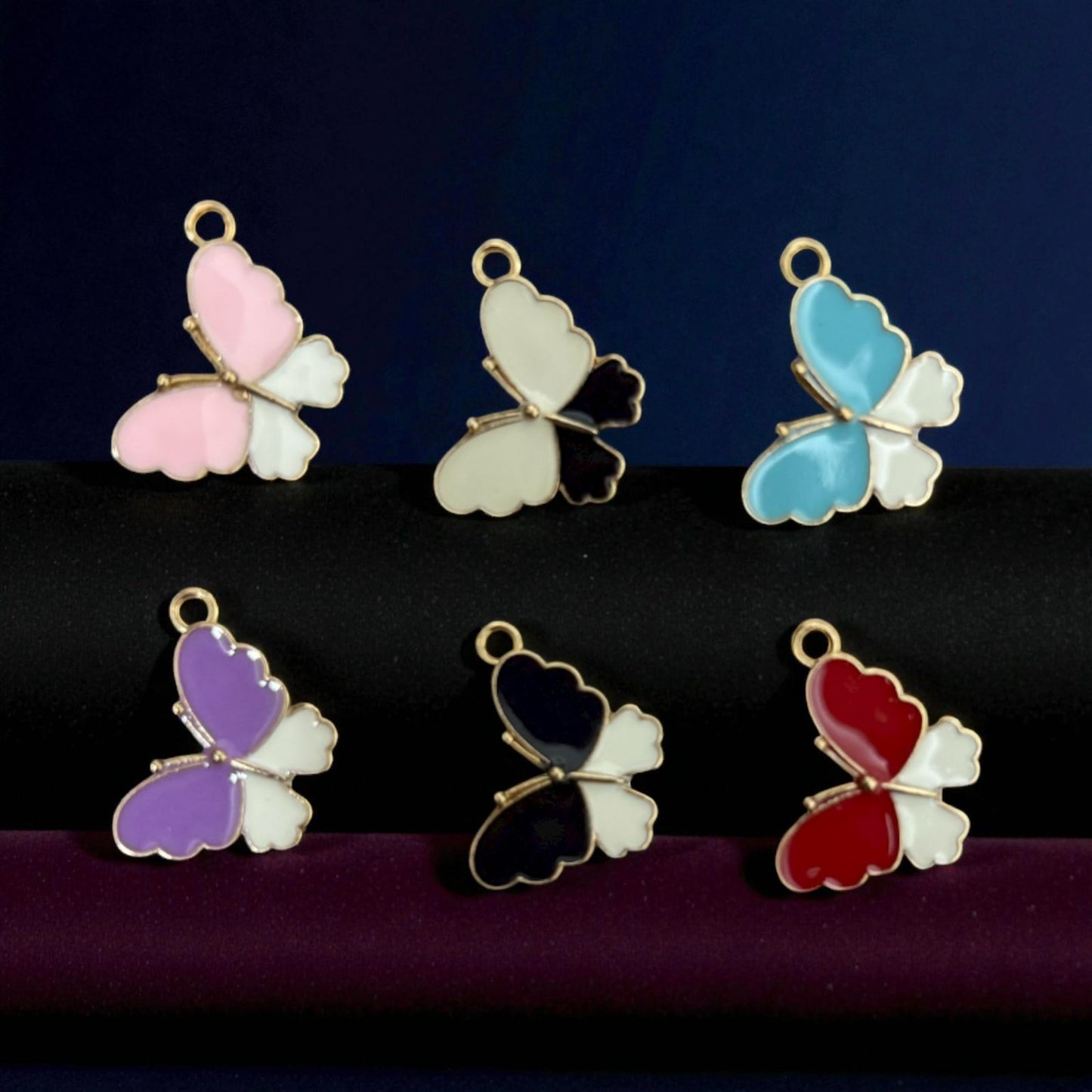 Dual Shade Cross Butterfly Charm