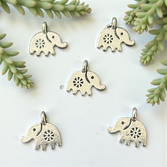 Tiny Elephant Metal Charm 3Pcs