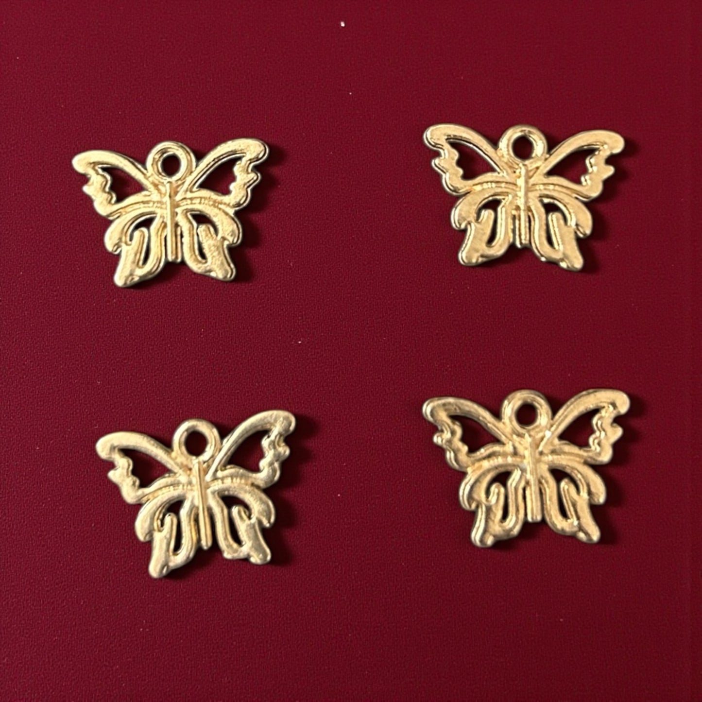 Swallow Butterfly Gold Metal Charm 3Pcs