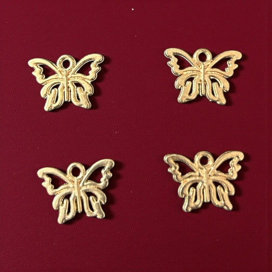 Swallow Butterfly Gold Metal Charm 3Pcs