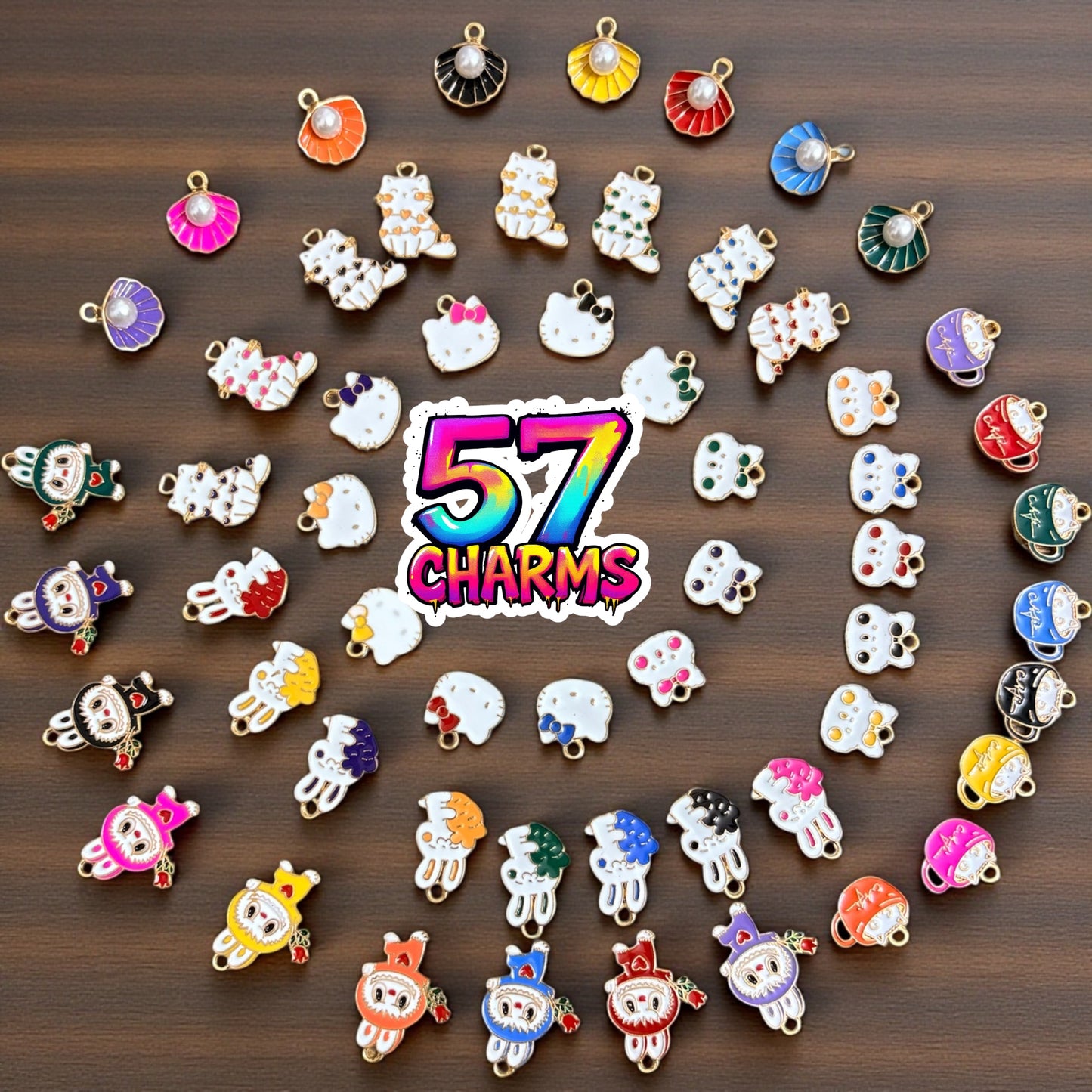 Top Trending Mixed Enamel Charms Pack of 57 Charms