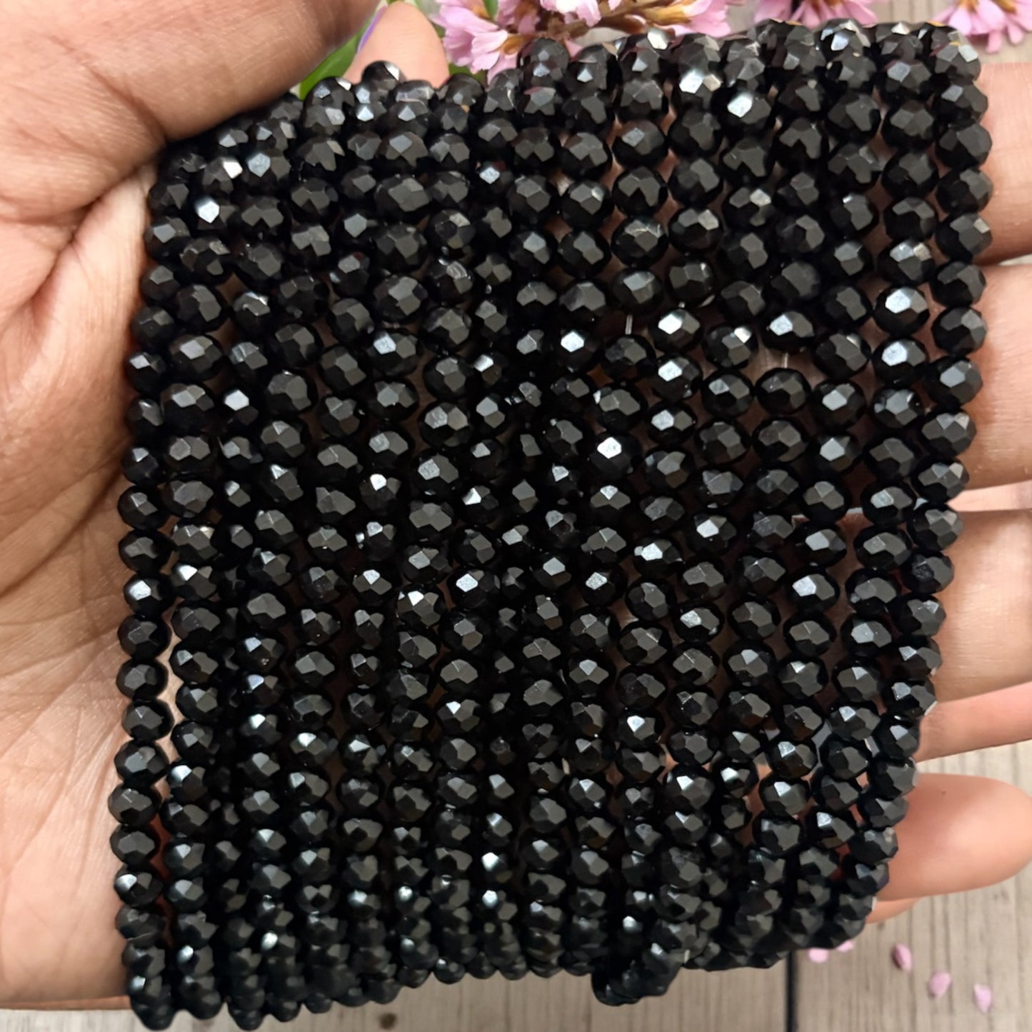 Crystal Beads 4mm - Black