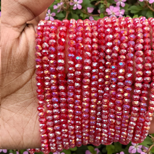 Crystal Beads 4mm - Red