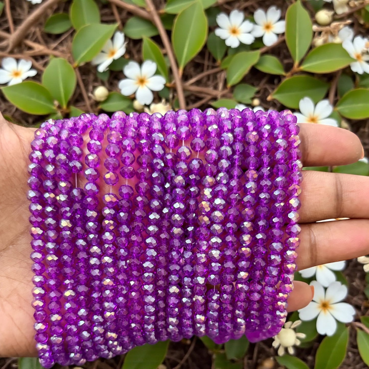 Crystal Beads 4mm - Dark Purple