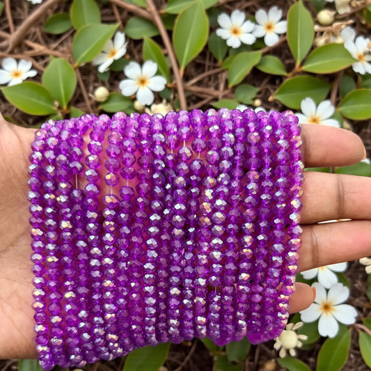 Crystal Beads 4mm - Dark Purple