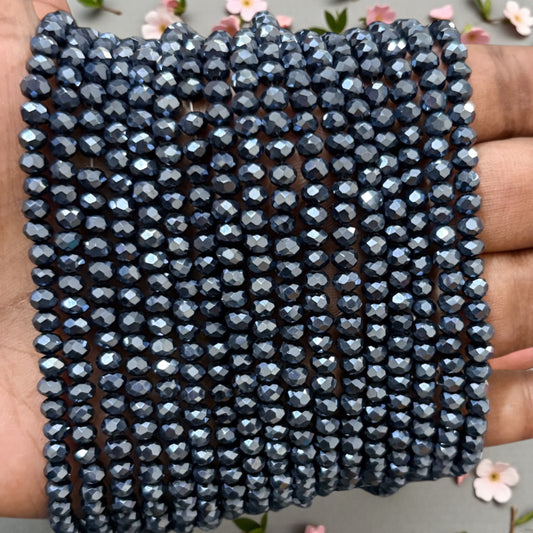 Crystal Beads 4mm - Graphite Black