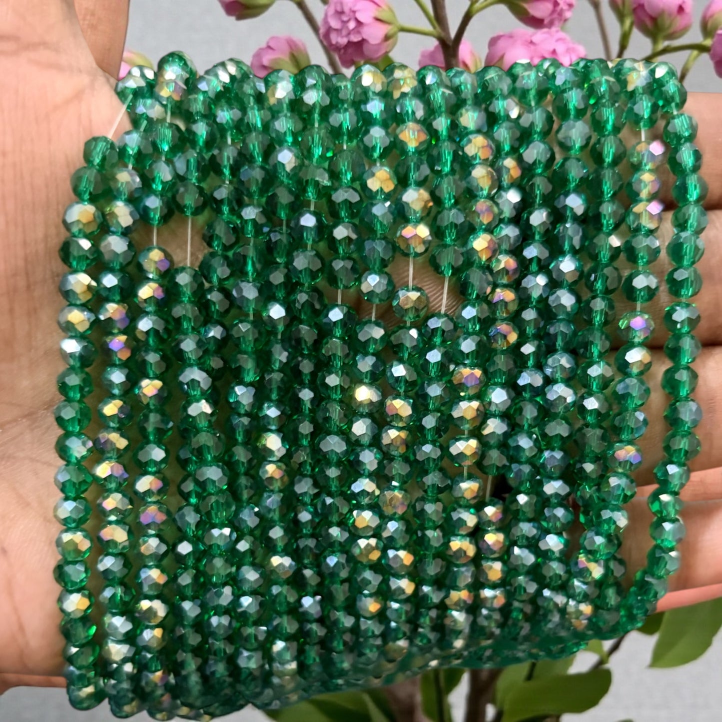 Crystal Beads 4mm - Bottle Green