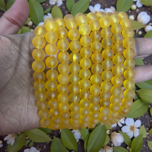 Ice Matte Beads 8mm - Yellow