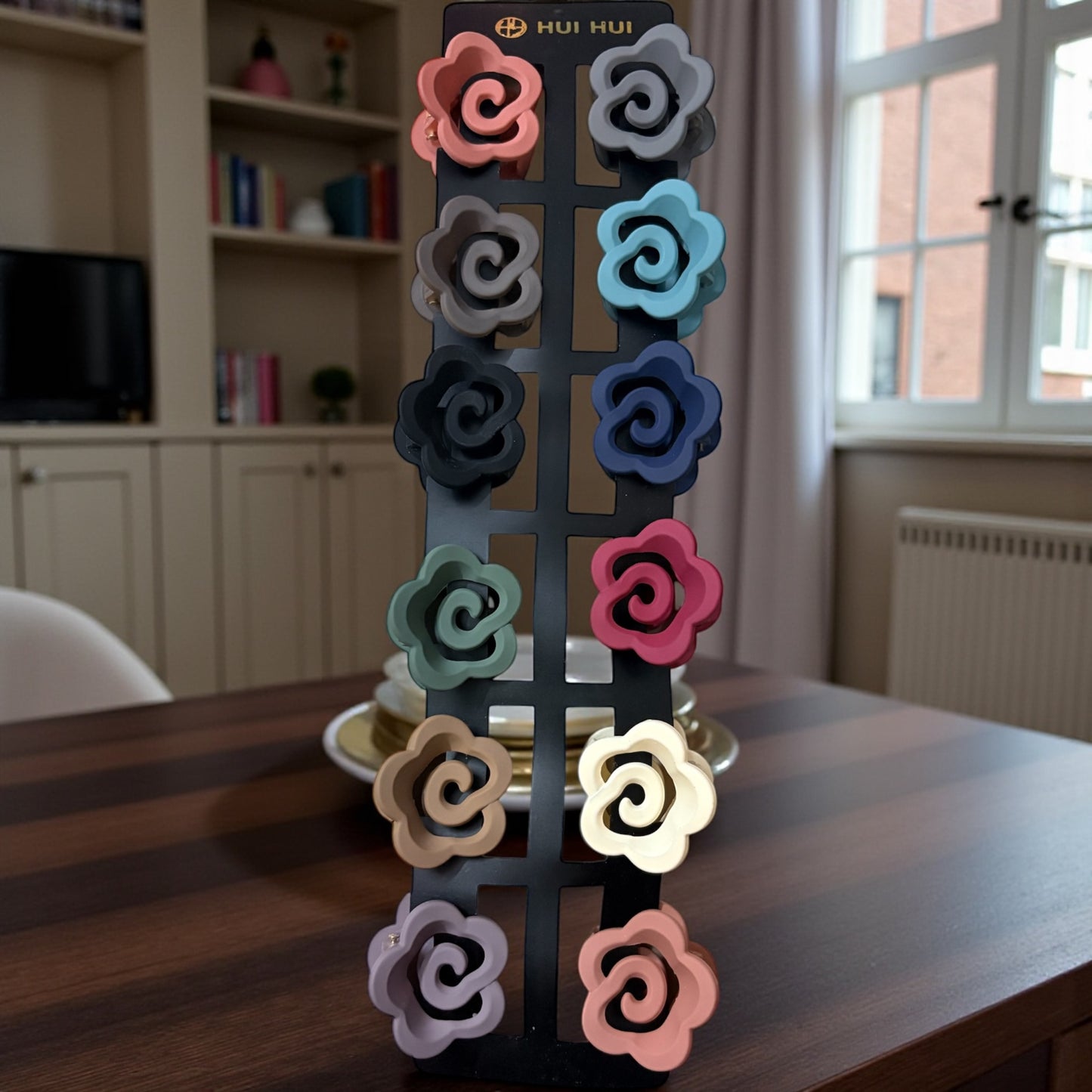 Matte Finish Rose Clips (Medium) - Pack of 12 Pcs JHKC100062