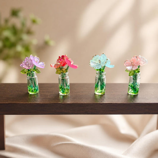 Mini Glass Bottle Flower Bouquet (Mixed Color)