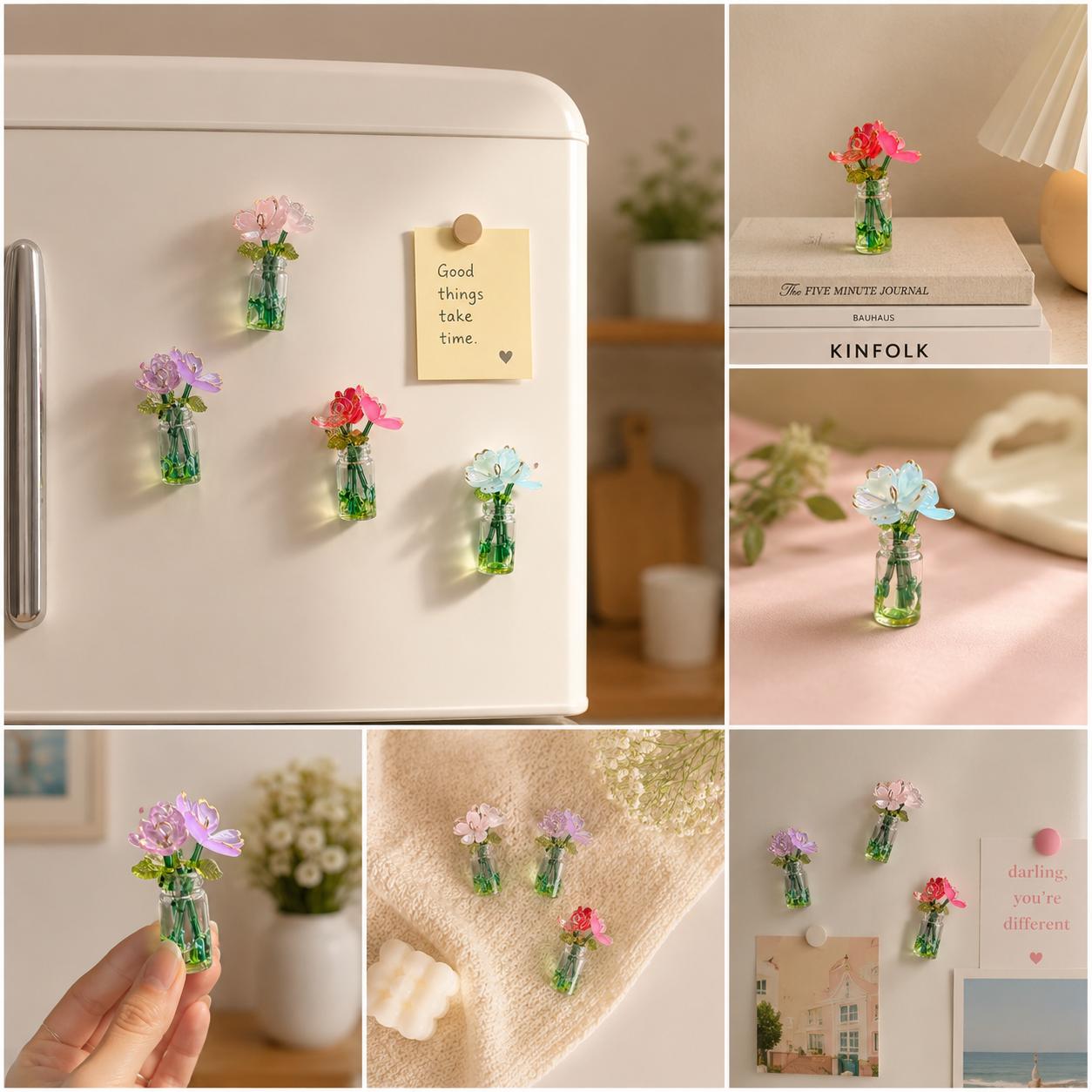 Mini Glass Bottle Flower Bouquet (Mixed Color)