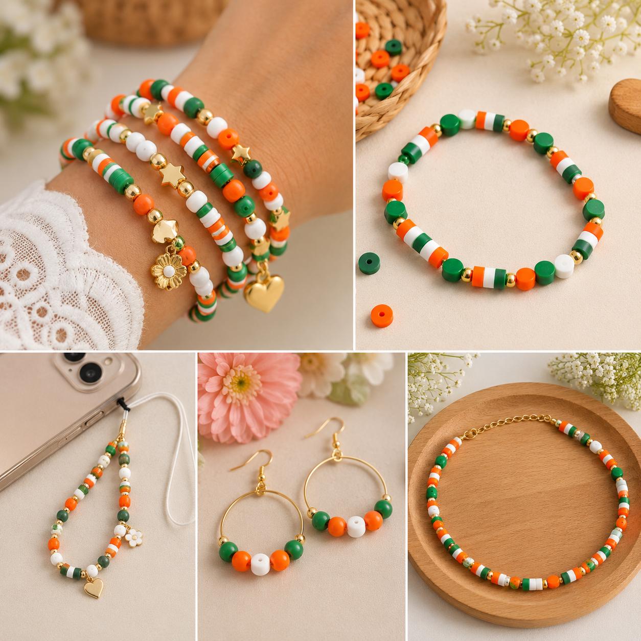 Tricolor Polymer Clay Beads (10gms) (Type 2)