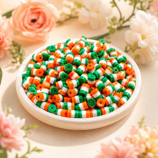 Tricolor Polymer Clay Beads (10gms) (Type 2)