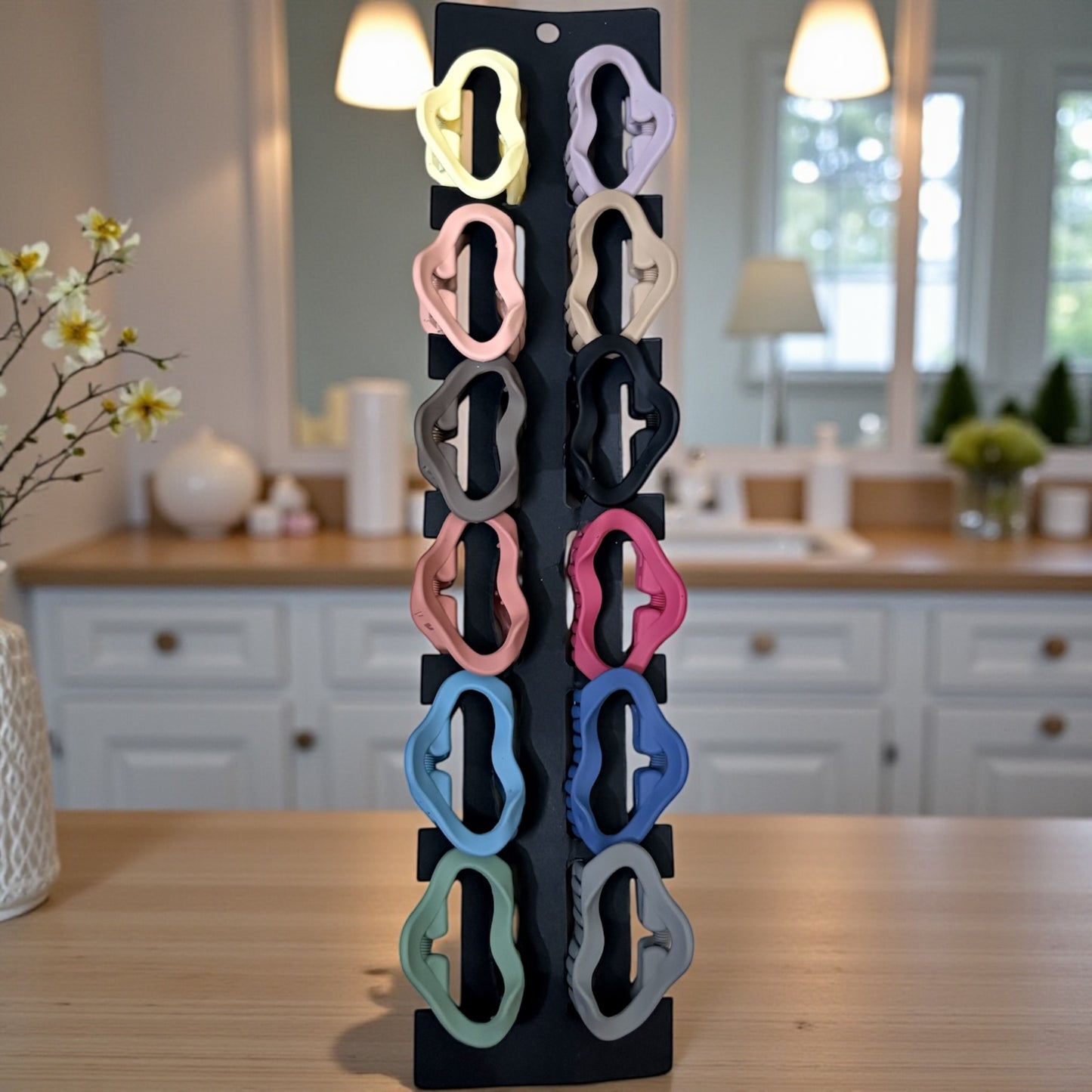 Matte Curve Korean Hair Claw Clips (Medium) - Pack of 12 Pcs JHKC100153