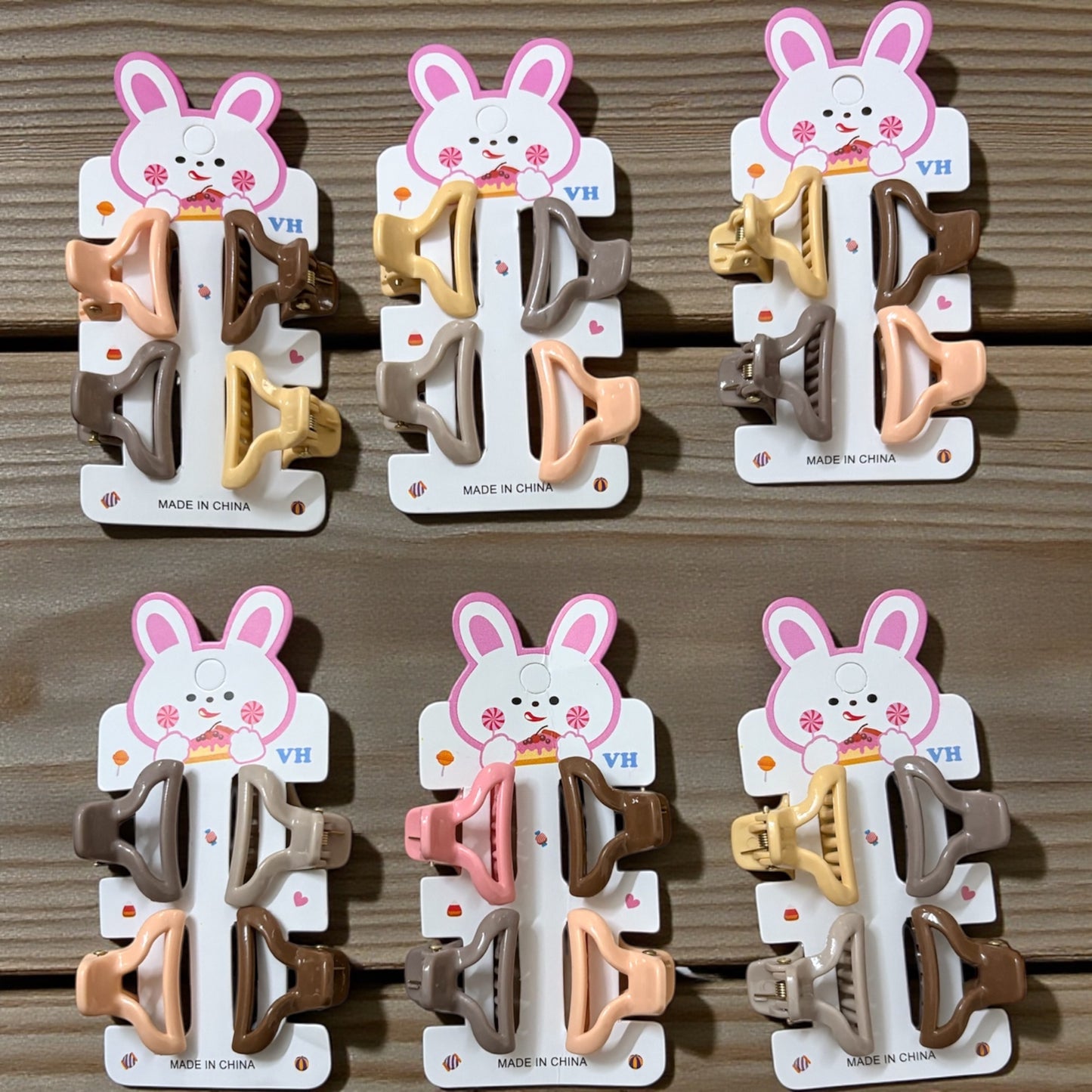 Pastel Theme Korean Hair Clips 6 Set - 24 Pcs JHKC100174