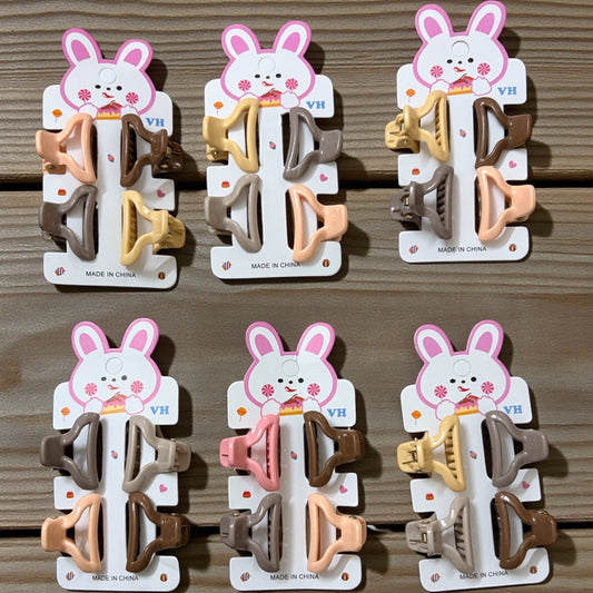 Pastel Theme Korean Hair Clips 6 Set - 24 Pcs JHKC100174