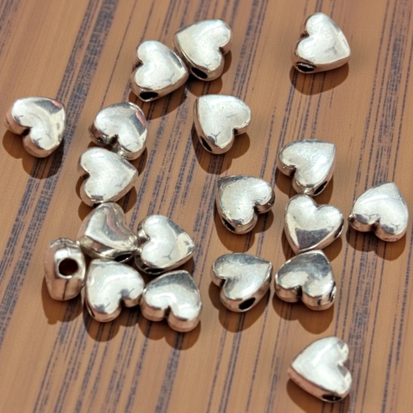 Premium Heart Spacer Metal Beads 5Pcs