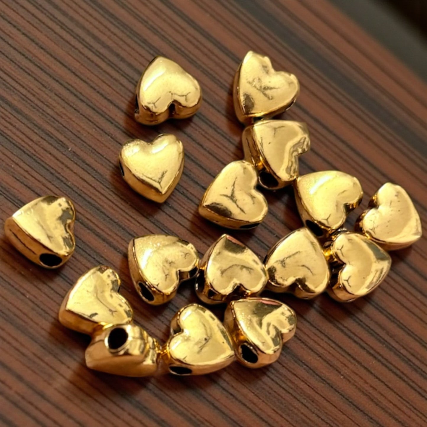 Premium Heart Spacer Metal Beads 5Pcs